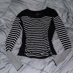 Y2K Black & White Striper Sweater